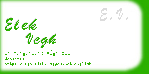 elek vegh business card